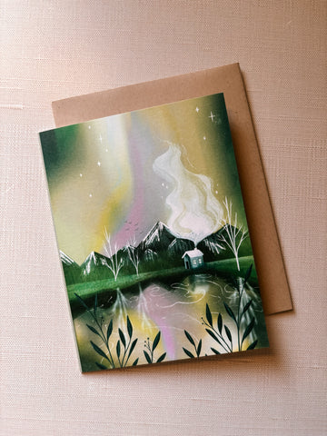 Aurora Lake - Greeting Card