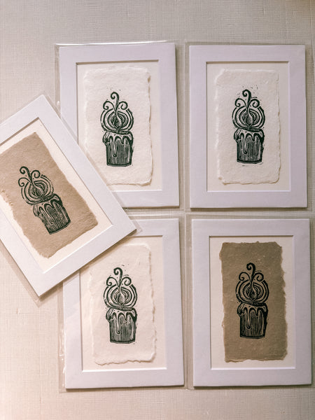 Equinox Candle - Small Linocut Print