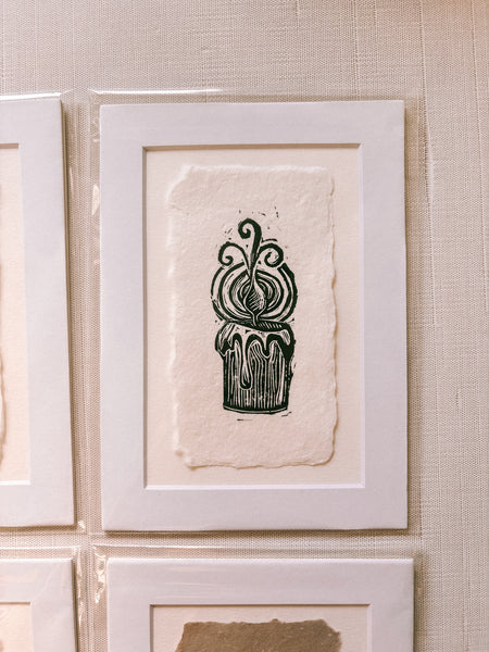 Equinox Candle - Small Linocut Print