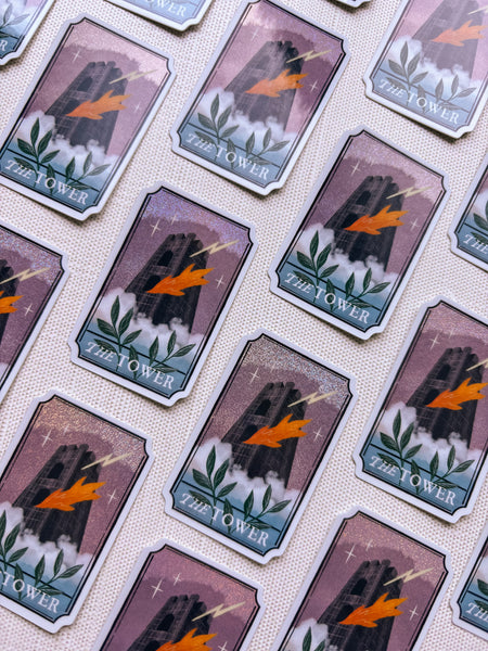 The Tower Tarot Card 2” Sticker