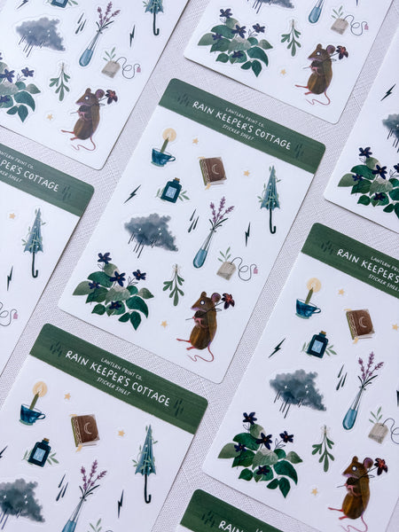 Rain Keeper's Cottage Sticker Sheet - CLEAR