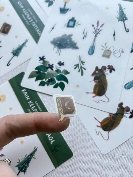Rain Keeper's Cottage Sticker Sheet - CLEAR