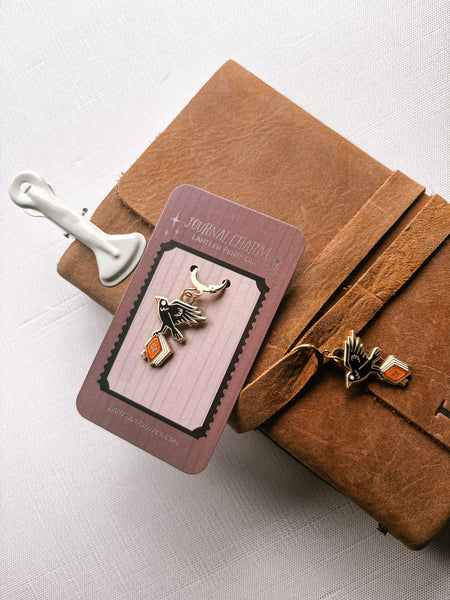 Book Thief (Crow) Enamel Journal Charm