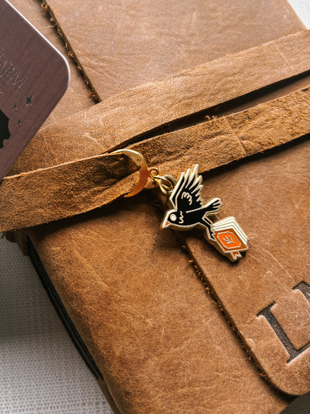 Book Thief (Crow) Enamel Journal Charm