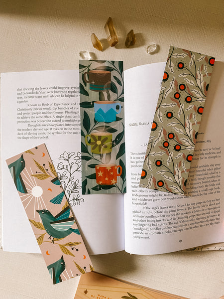 Books and Tea Literary Bookmark