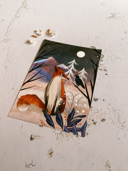 Fox & Crow Art Print