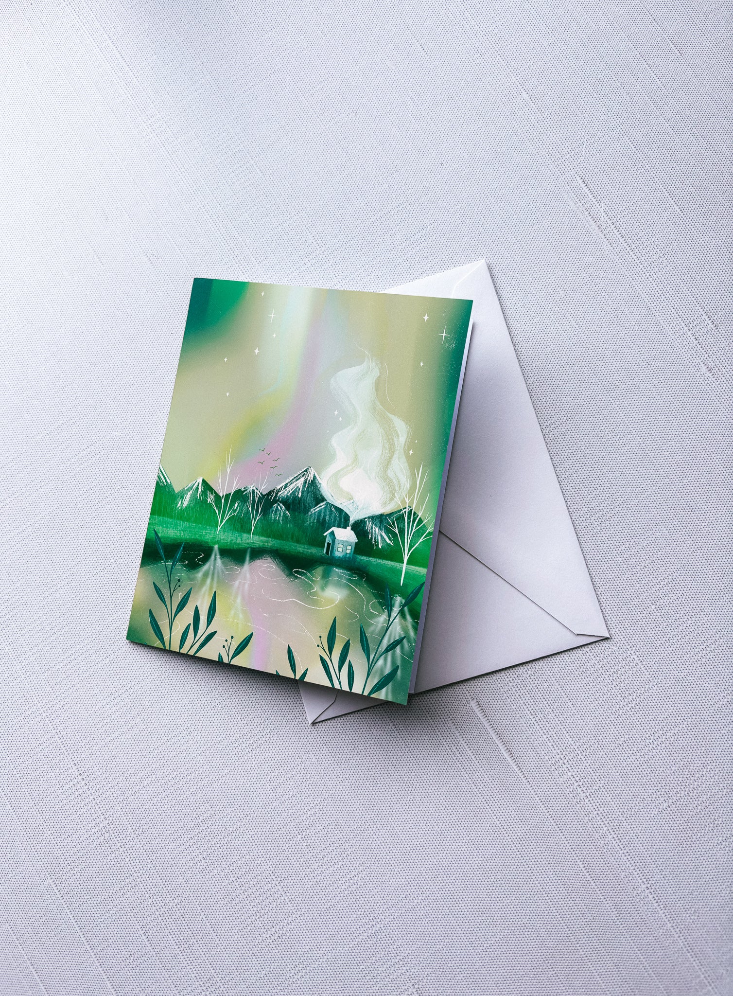 Aurora Lake - Greeting Card
