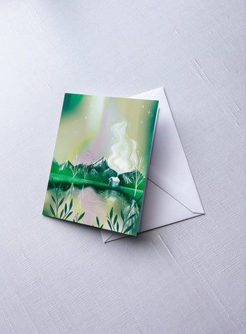 Aurora Lake - Greeting Card