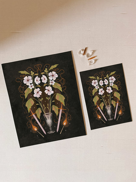Bloom in Smoke Ritual Art Print - 4x6, 5x7, 8x10