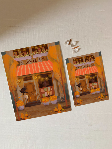 Lantern and Lore Bookshop Art Print - 4x6, 5x7, 8x10