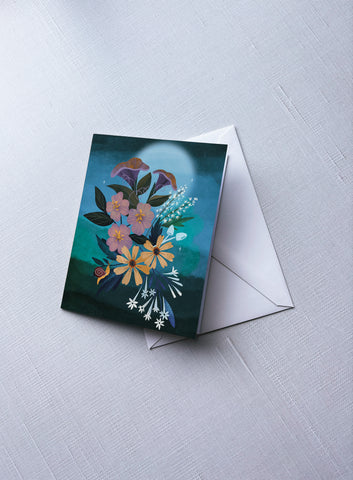 Moonlit Garden - Greeting Card