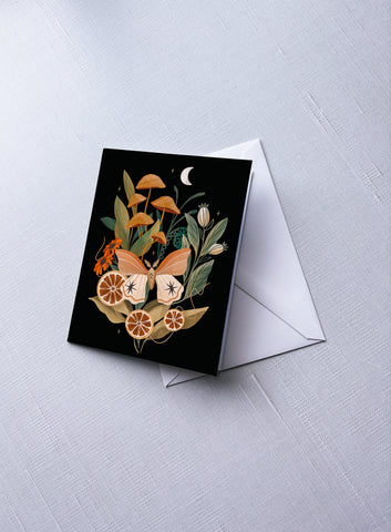 Moth & Mushroom - Greeting Card