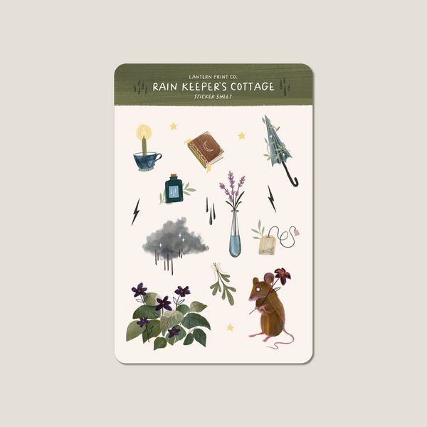 Rain Keeper's Cottage Sticker Sheet - CLEAR