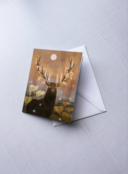 Shadowed Stag - Greeting Card